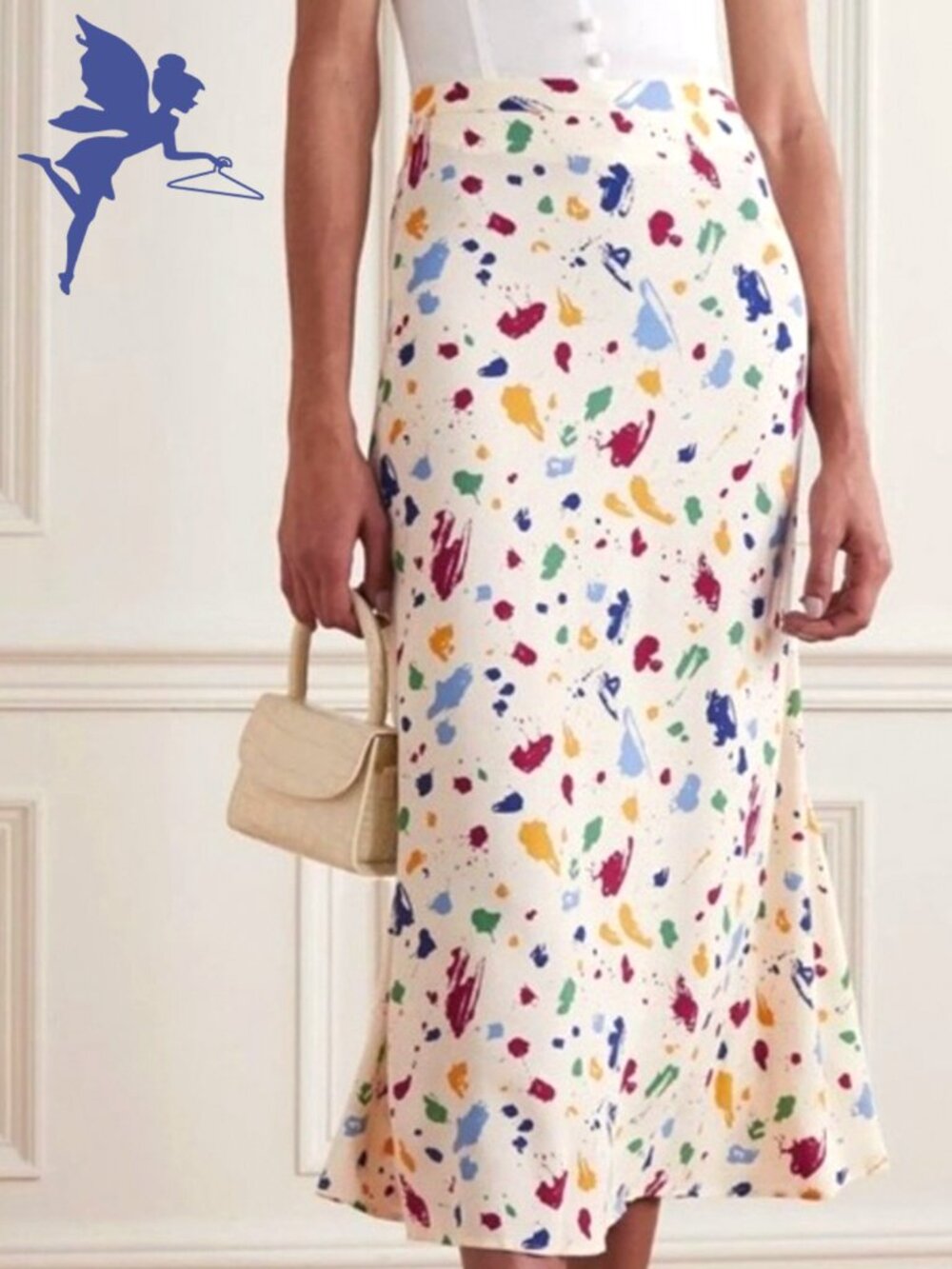 REFORMATION Bea Skirt in Painted Lady Pattern Midi Skirt